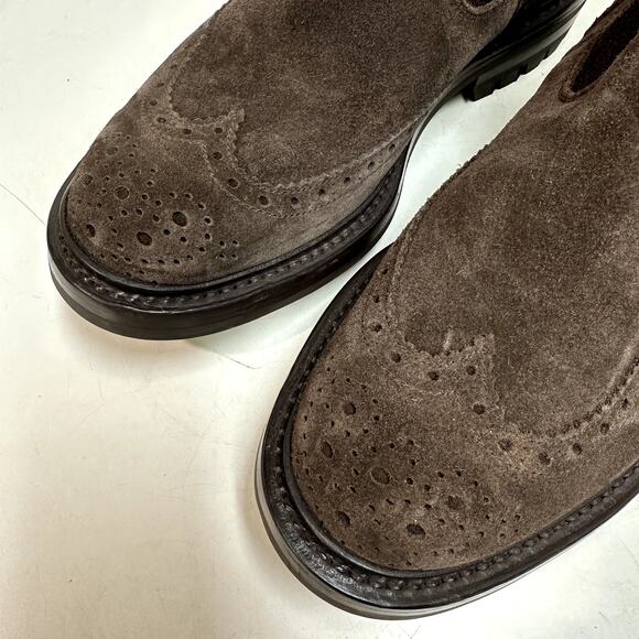 NWOT Todd Snyder x Tricker's Henry Wing Cap Chelsea Suede Boot Mens UK 7/ US 8.5 - Picture 7 of 12